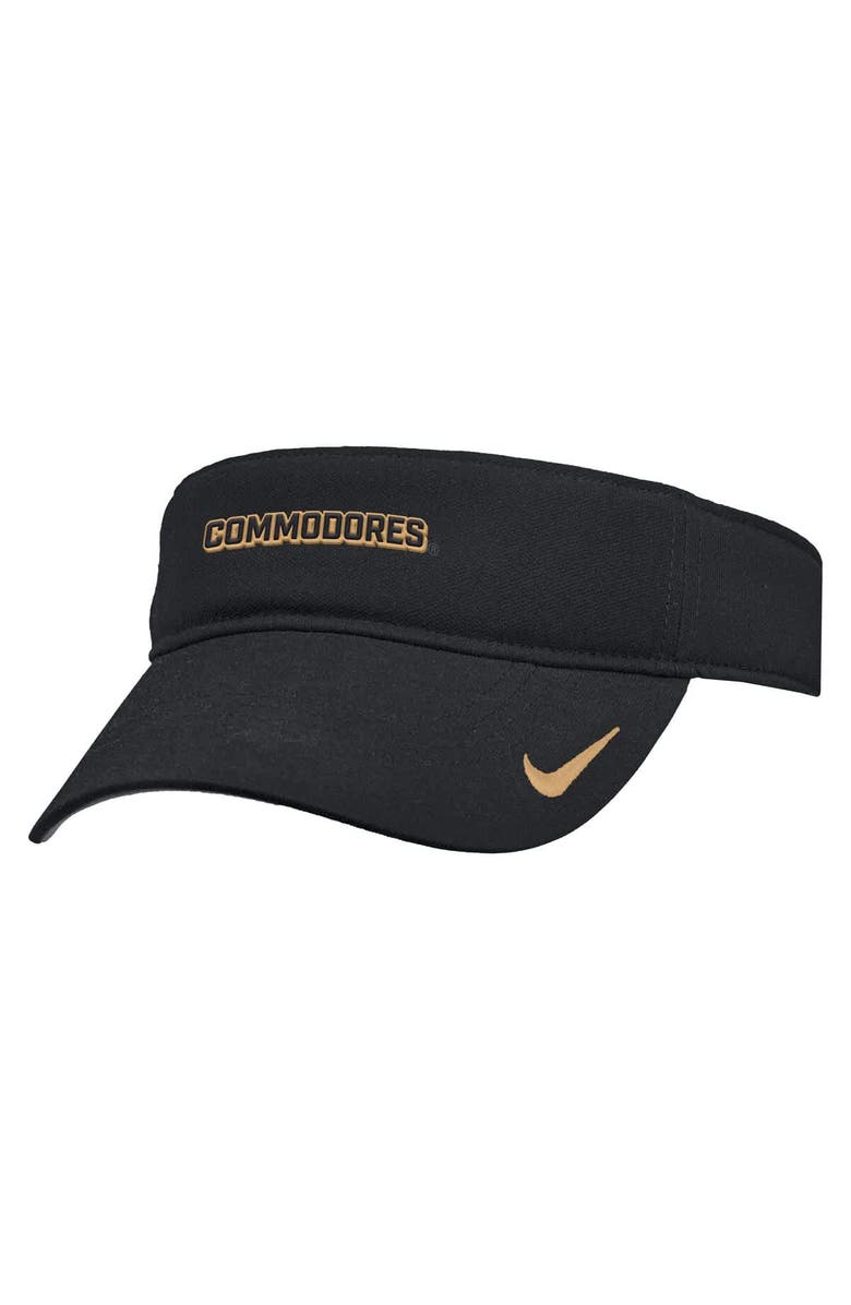Nike Men's Nike Black Vanderbilt Commodores 2025 On-Field Ace Performance Adjustable Visor, Main, color, Black