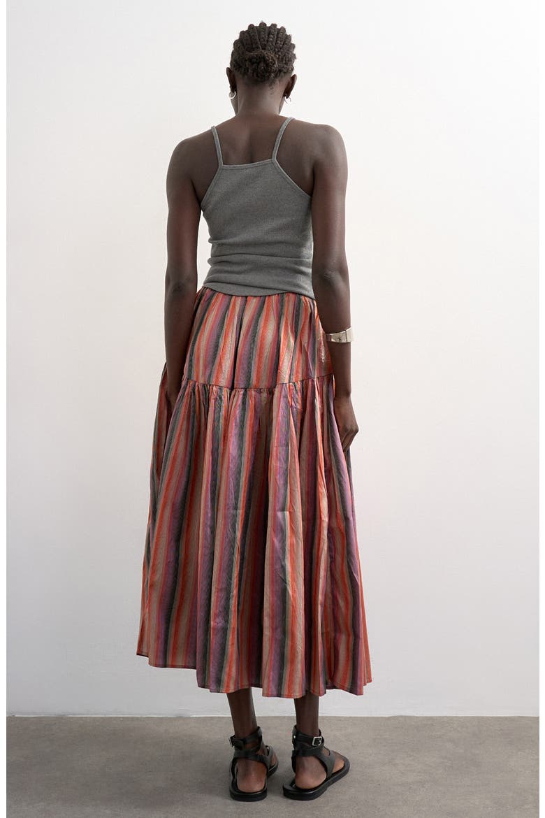 Striped Taffeta Skirt, Alternate, color, PINK MULTI