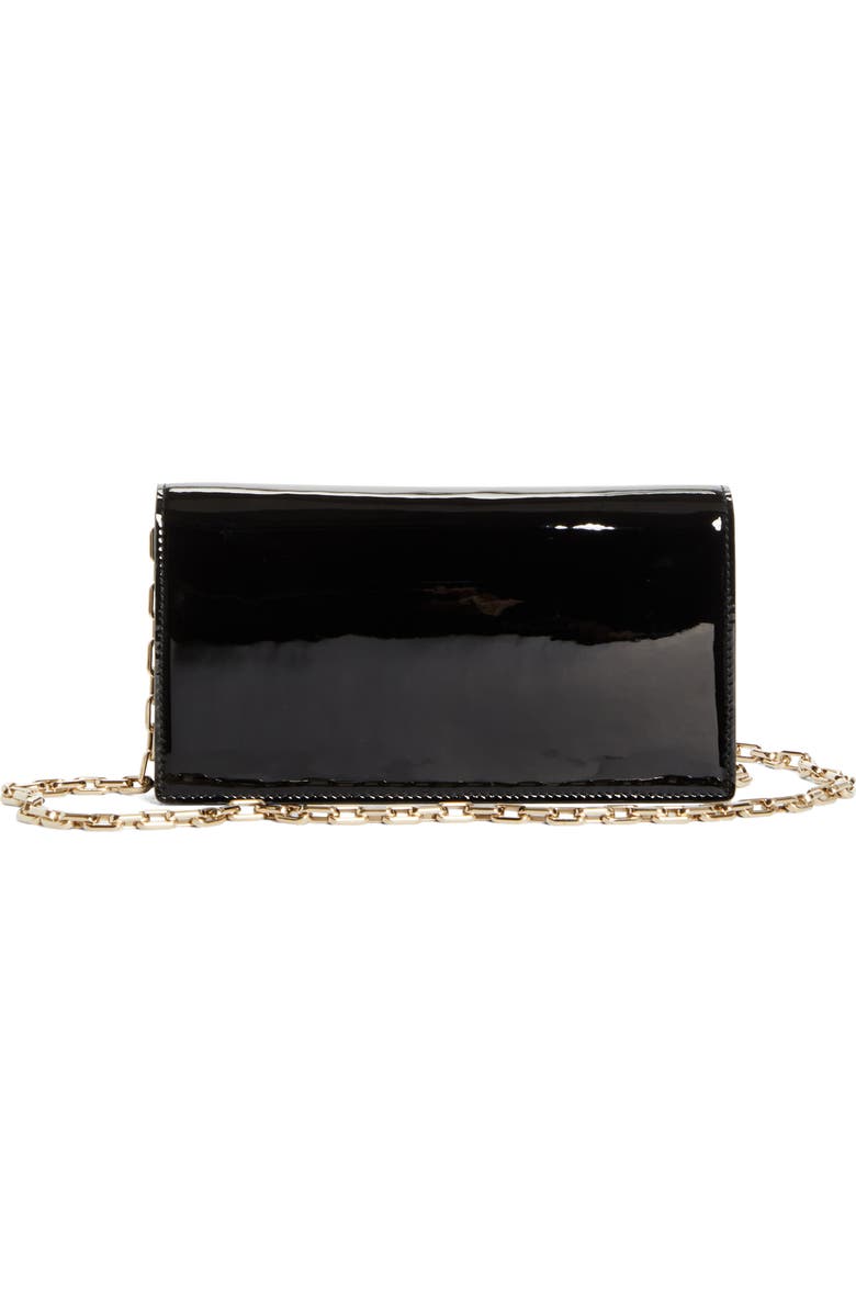 Christian Louboutin Bettina Patent Leather Clutch, Alternate, color, Black/ Gold