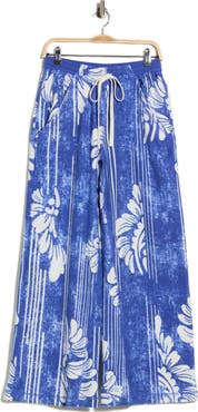 Free People One Above Floral Wide Leg Cotton Blend Pants