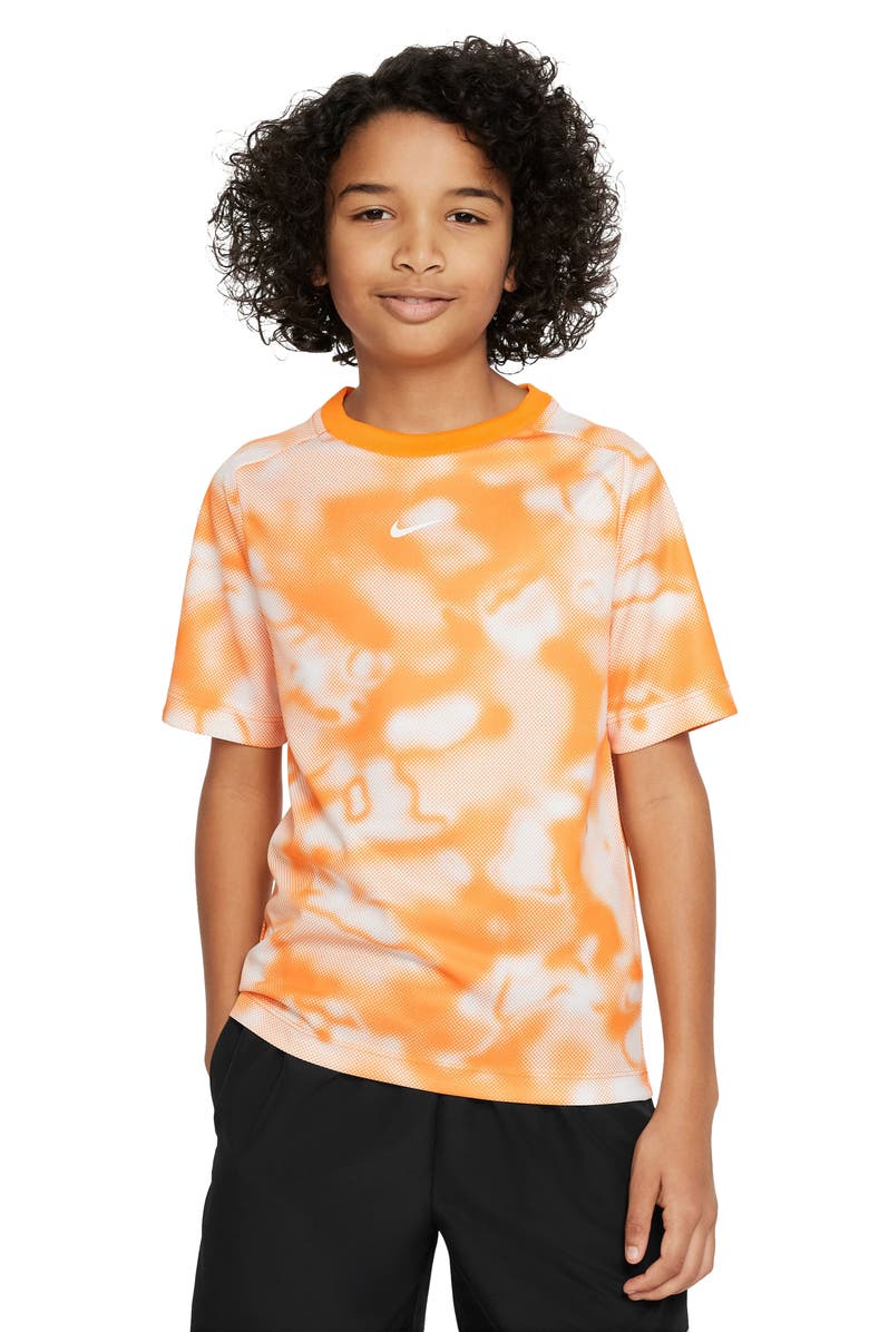 Nike Kids' Dri-FIT Multi+ Training T-Shirt, Main, color, Vivid Orange/ White