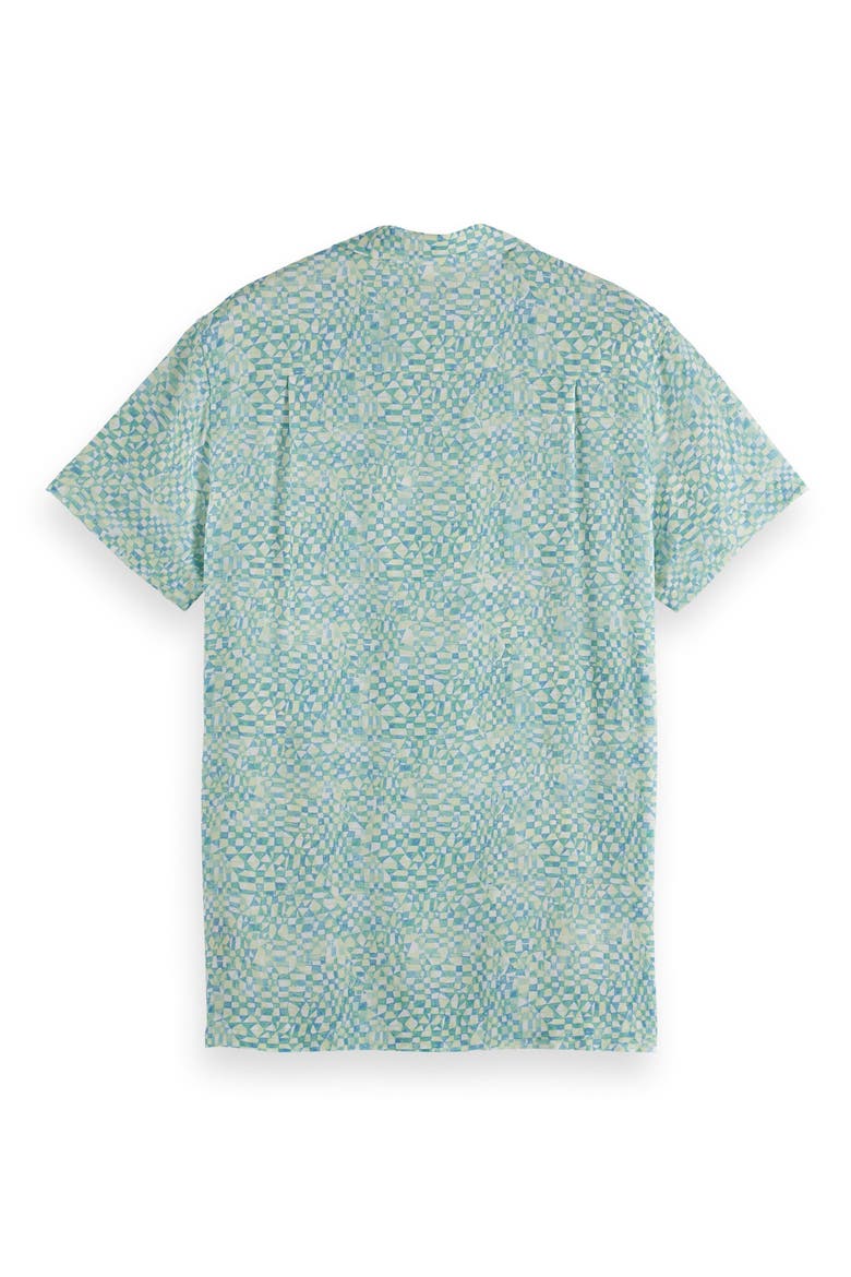 Relaxed Fit Print Short Sleeve Button-Up Shirt, Alternate, color, LUNA DITSY GREEN