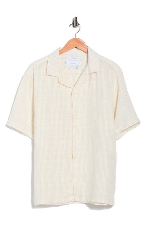 Stripe Cotton Short Sleeve Shirt