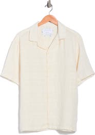 DENIM AND FLOWER Stripe Cotton Short Sleeve Shirt