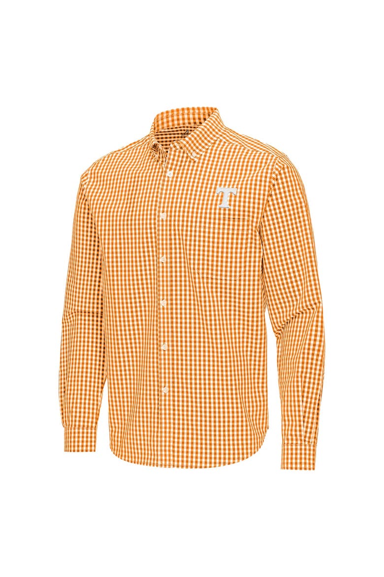 Men's Antigua Tennessee Orange Tennessee Volunteers Ellis Woven Tri-Blend Long Sleeve Button-Down Shirt, Alternate, color, Tennessee Orange