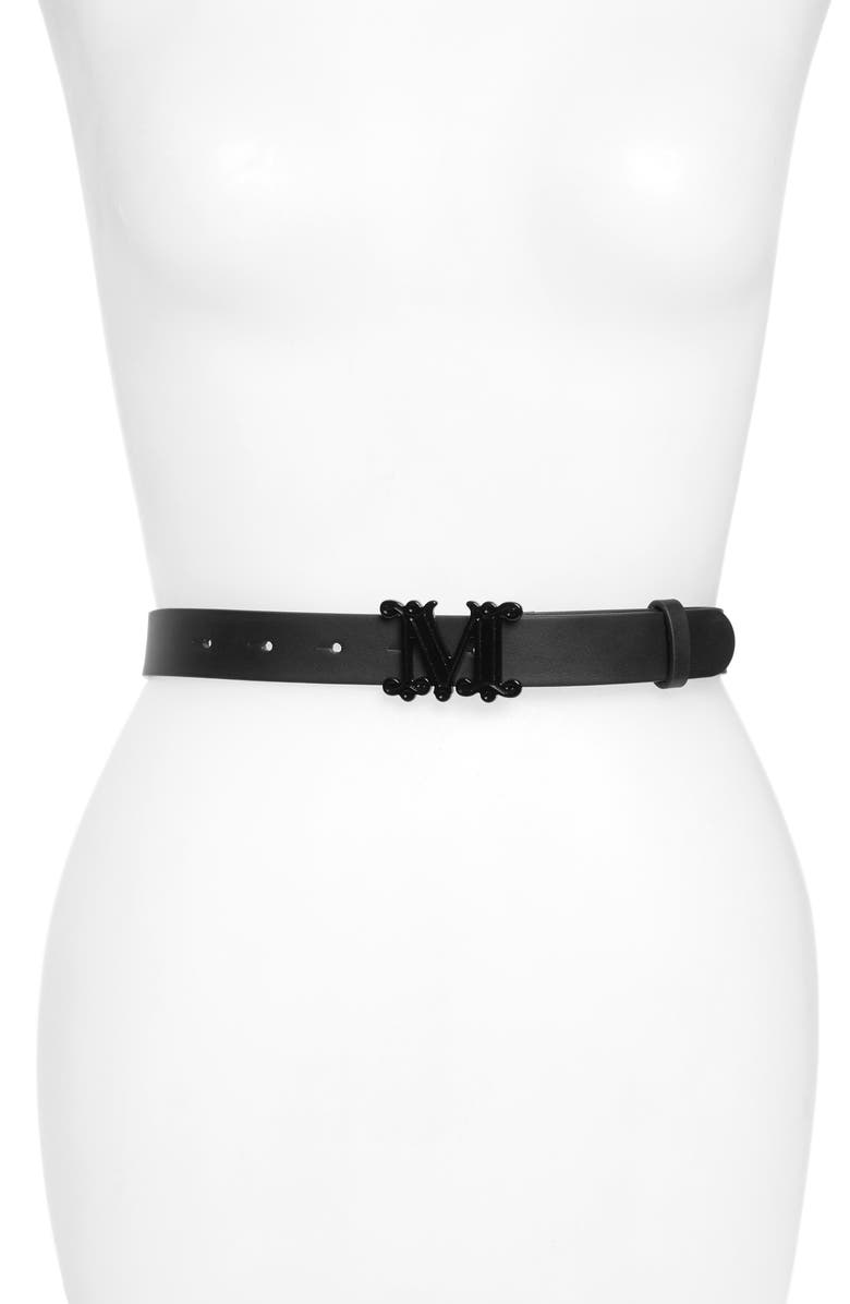 Max Mara Sarda Monogram Leather Belt, Main, color,