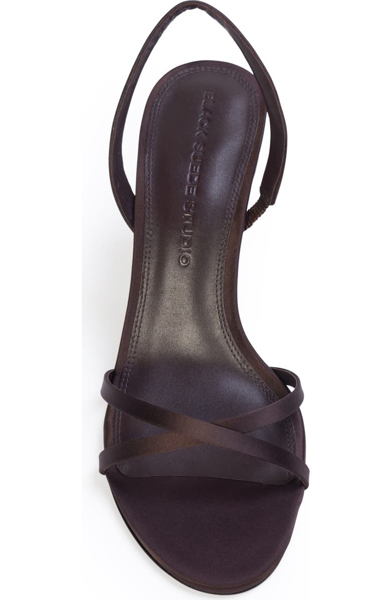BLACK SUEDE STUDIO Jolla 80 Satin Slingback Sandal, Alternate, color, Cacao Satin