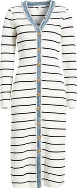 ZOE AND CLAIRE Stripe Long Sleeve Sweater Dress