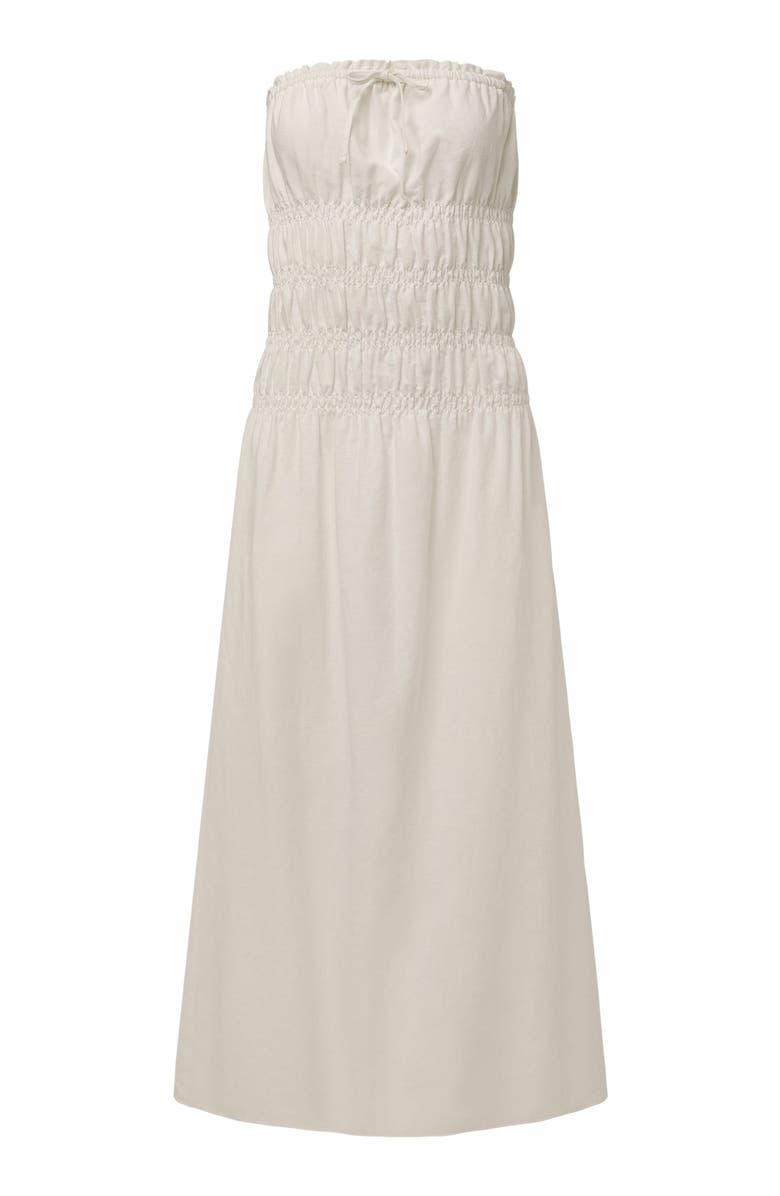 Onia Air Linen Smocked Maxi Dress, Alternate, color, White