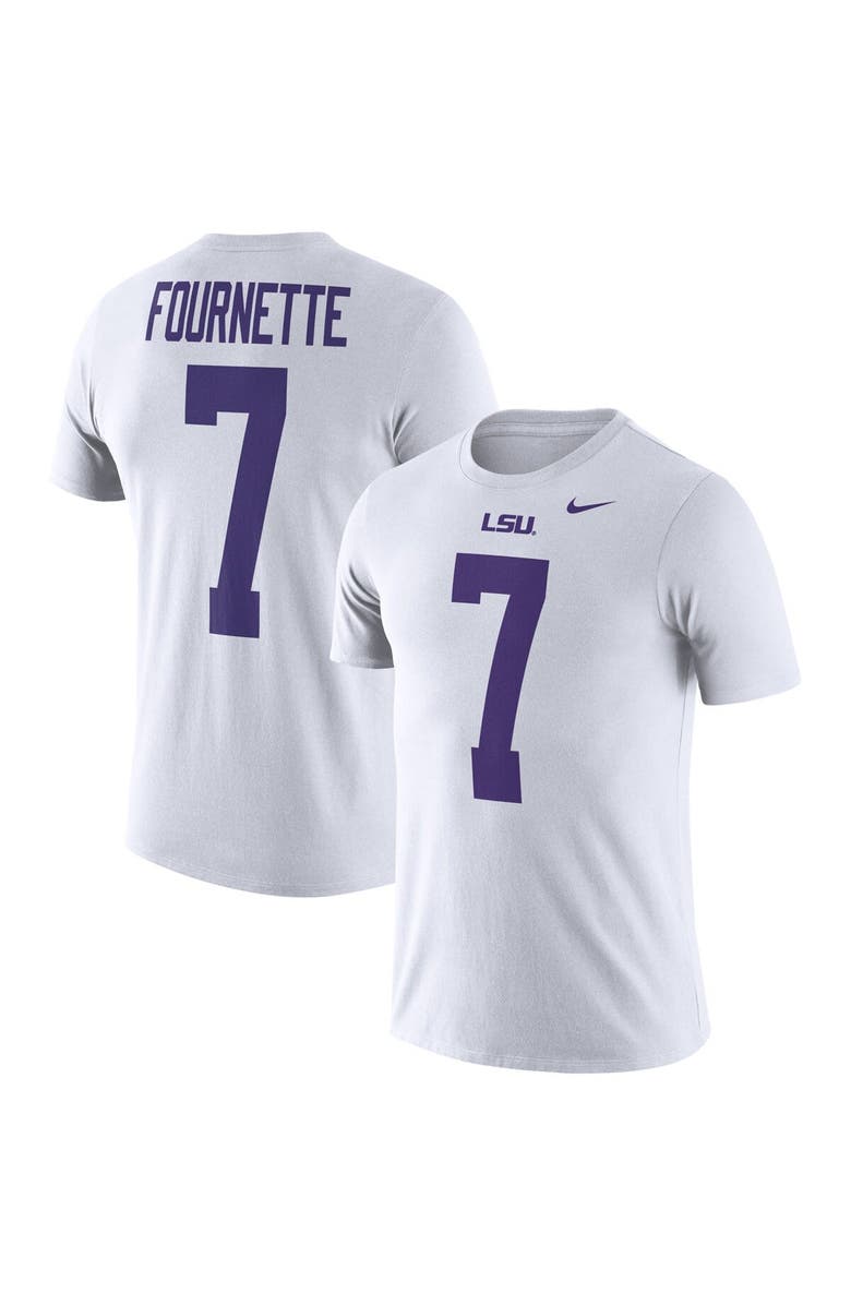 Nike Men's Nike Leonard Fournette White LSU Tigers Football Name & Number Performance T-Shirt, Main, color, 