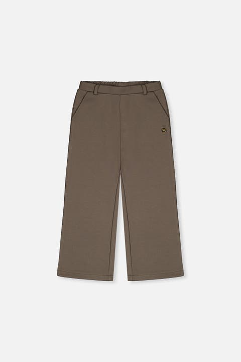 Gabardine Elastic Waist Flare Pants
