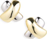 ARGENTO VIVO Two-Tone 'X' Stud Earrings