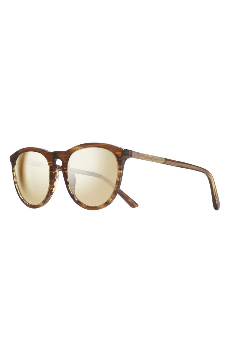 Revo Sage 64mm Rectangular Sunglasses, Alternate, color, Amber Horn