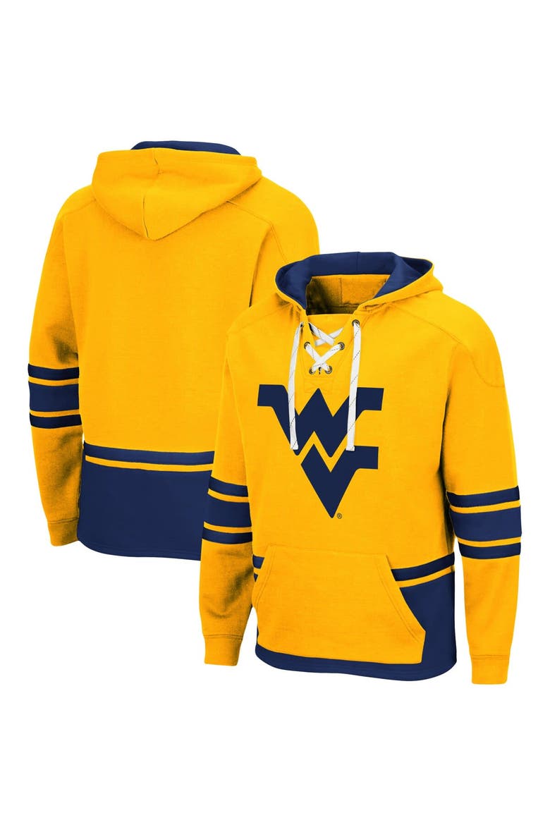 Men's Colosseum Gold West Virginia Mountaineers Lace Up 3.0 Pullover Hoodie, Main, color, Gold