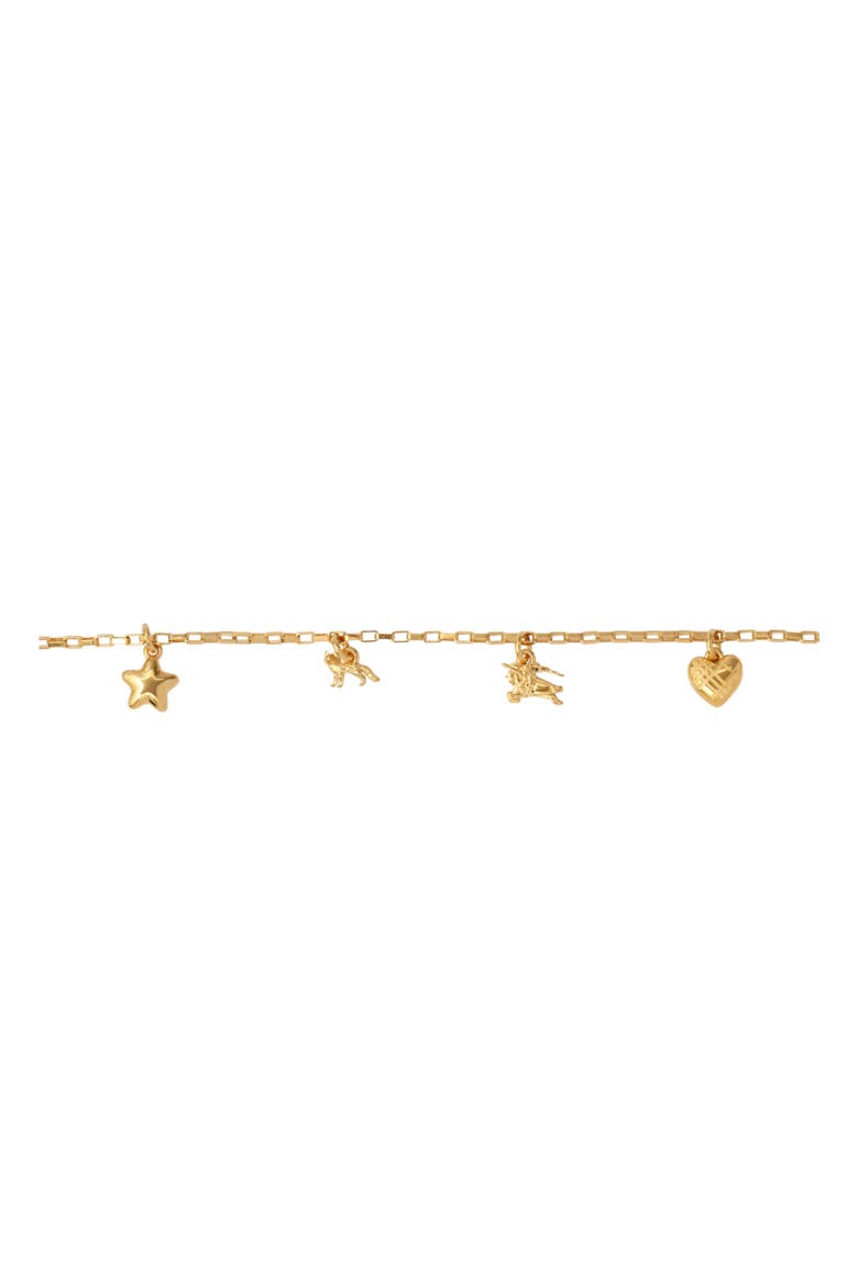 Mini Charm Bracelet, Alternate, color, Gold