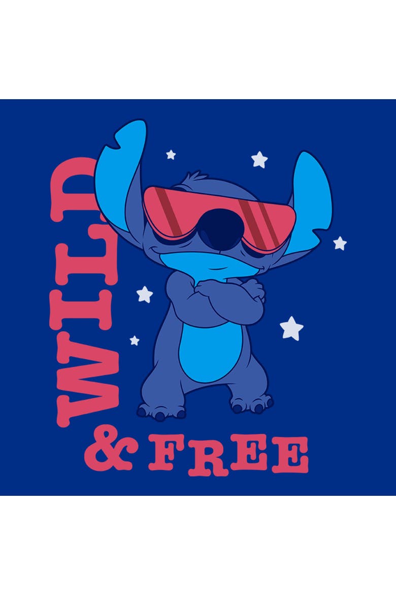 Junior's Wild and Free Pose Short Sleeve Graphic T-Shirt, Alternate, color, Royal Blue
