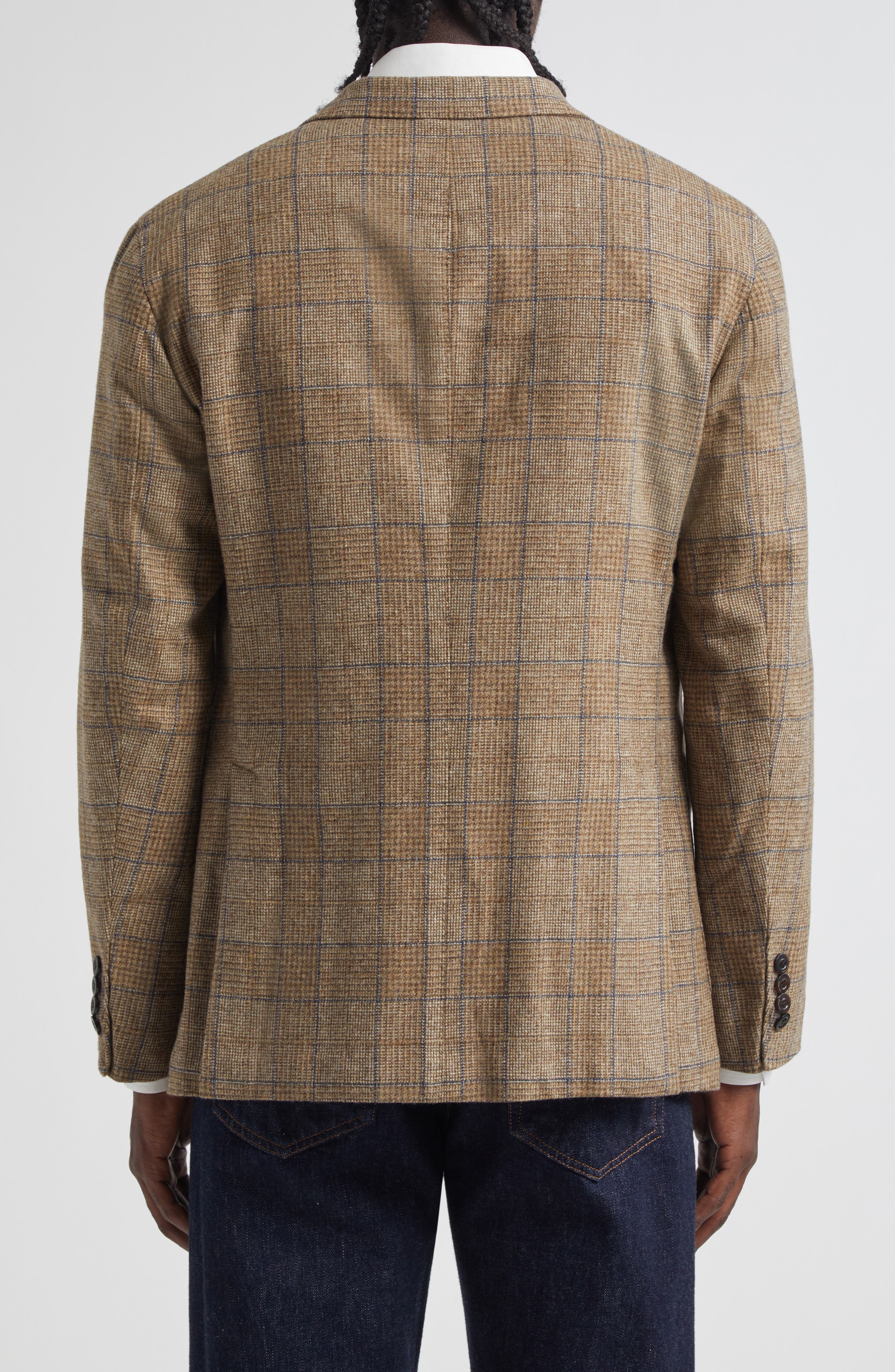 K-Jacket Tan Glen Check Wool Sport Coat - image 2