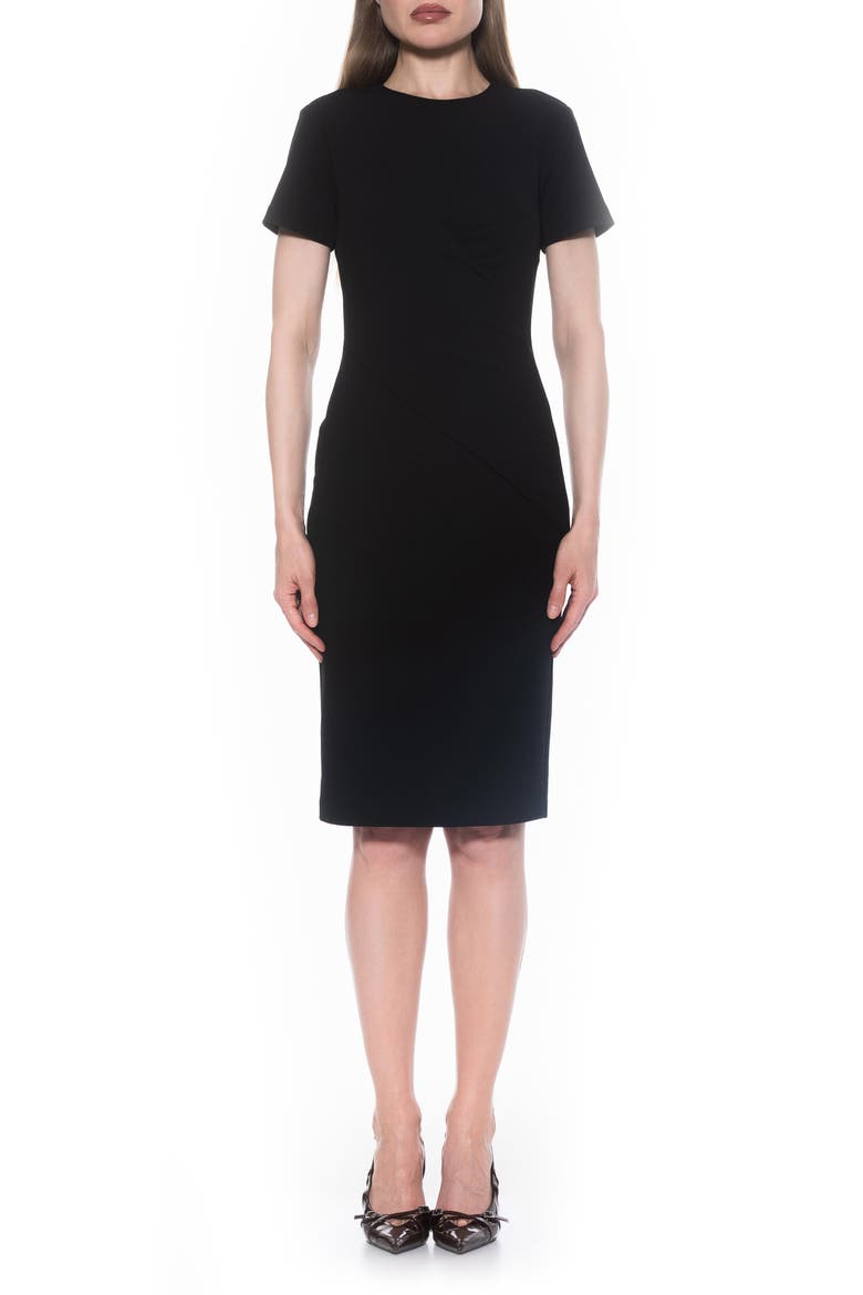 Faith Short Sleeve Sheath Dress, Main, color, BLACK