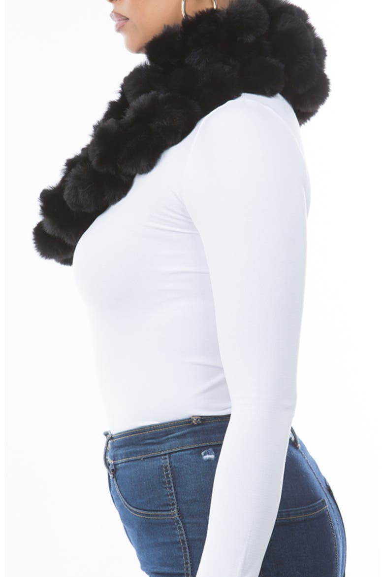 Faux Fur Infinity Scarf, Alternate, color, BLACK
