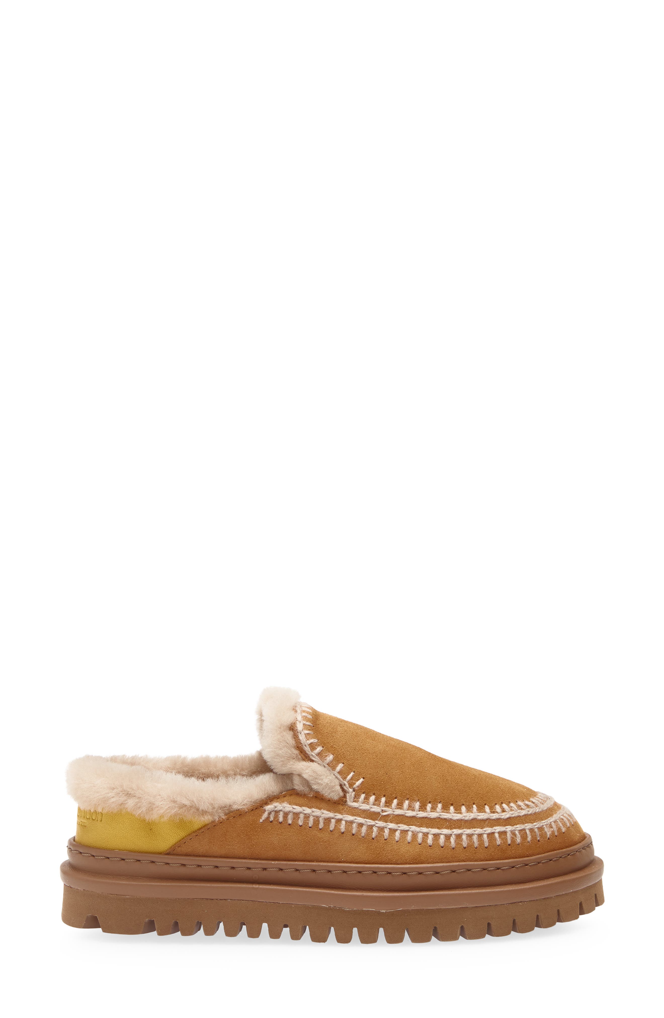 Jun 4.0 Genuine Shearling Lined Slipper, Alternate, color, CHESTNUT SUEDE / WHEAT