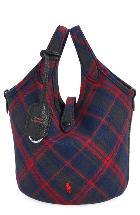 Small Polo Play Plaid Twill Tote