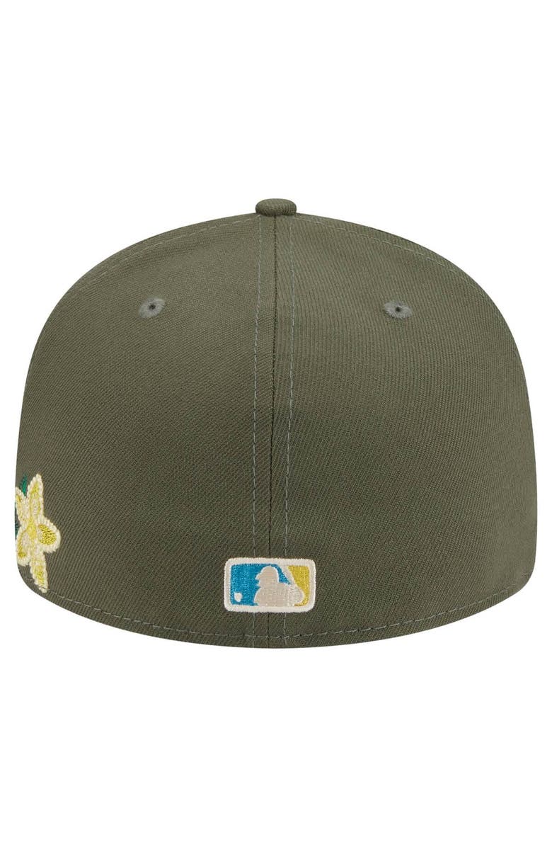 New Era Men's New Era Olive New York Yankees Tonal Florals 59FIFTY Fitted Hat, Alternate, color, 