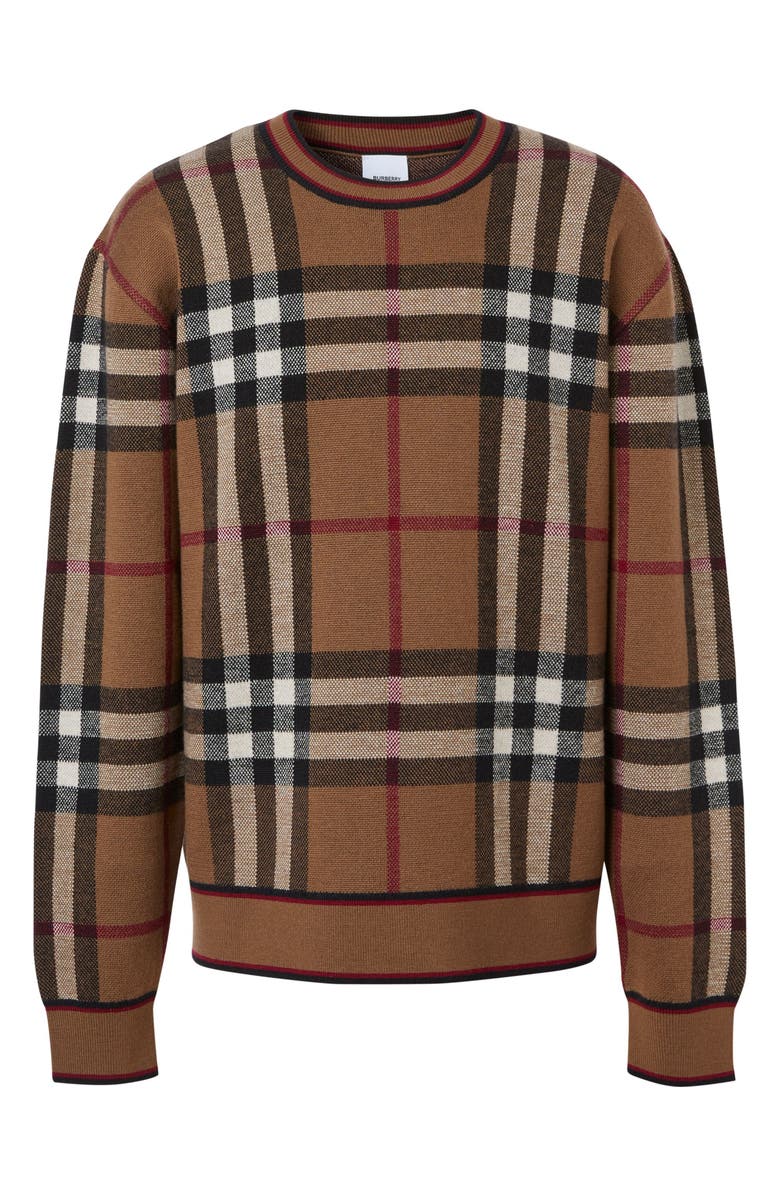 Burberry Naylor Check Jacquard Merino Wool Sweater, Alternate, color,