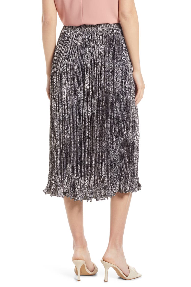 Crinkle Texture Midi Skirt, Alternate, color, BLACK LANGSTON GEO
