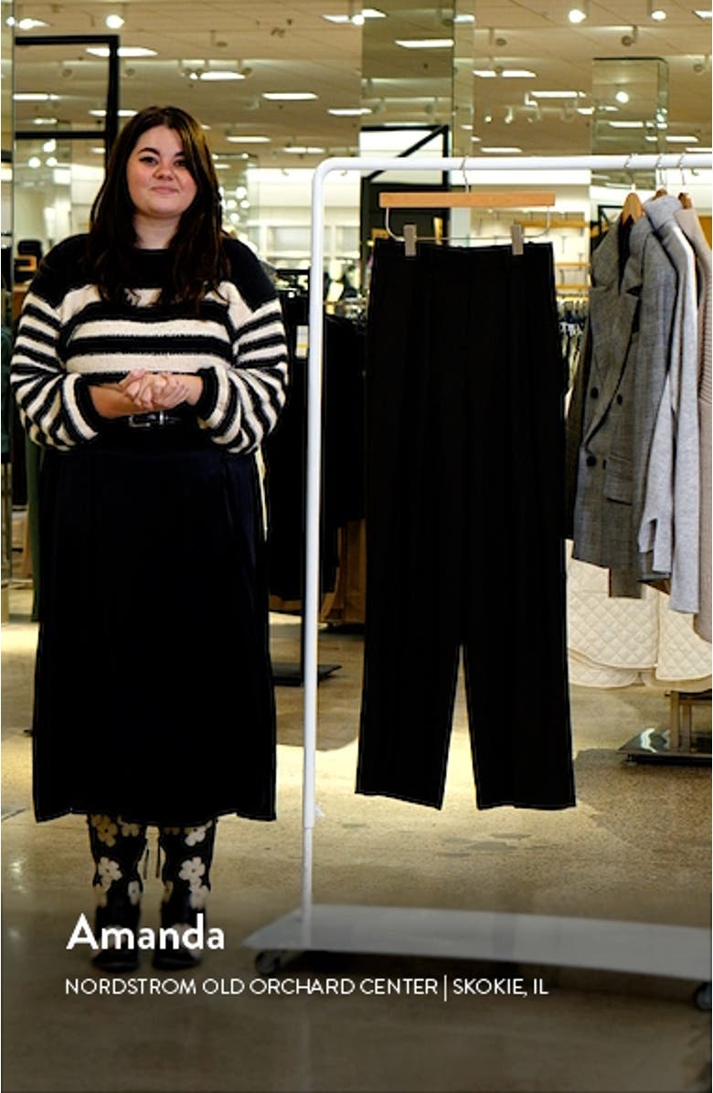 Pleated Straight Leg Wool Pants, sales video thumbnail