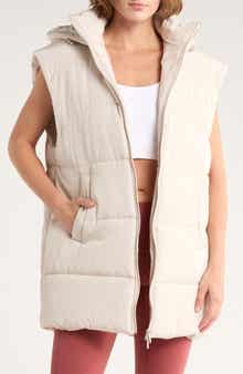 Z by Zella Hooded Long Quilted Vest