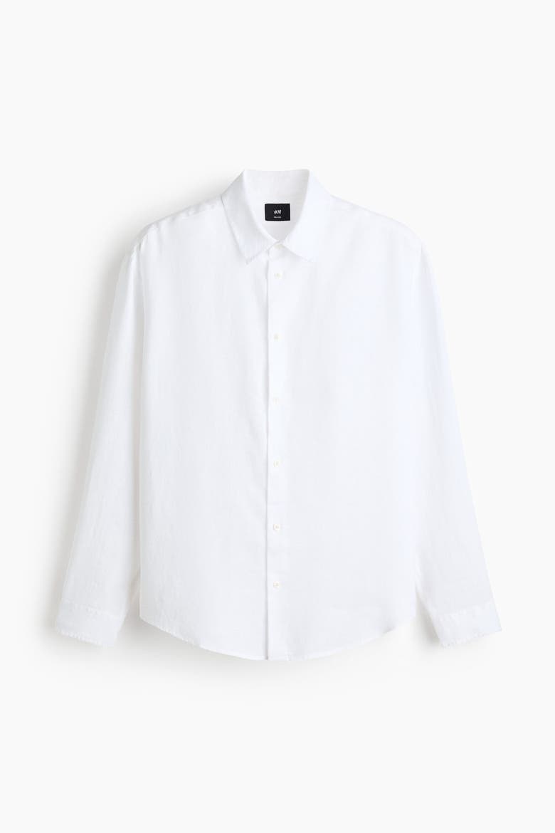 Relaxed-fit Linen Shirt, Alternate, color, White