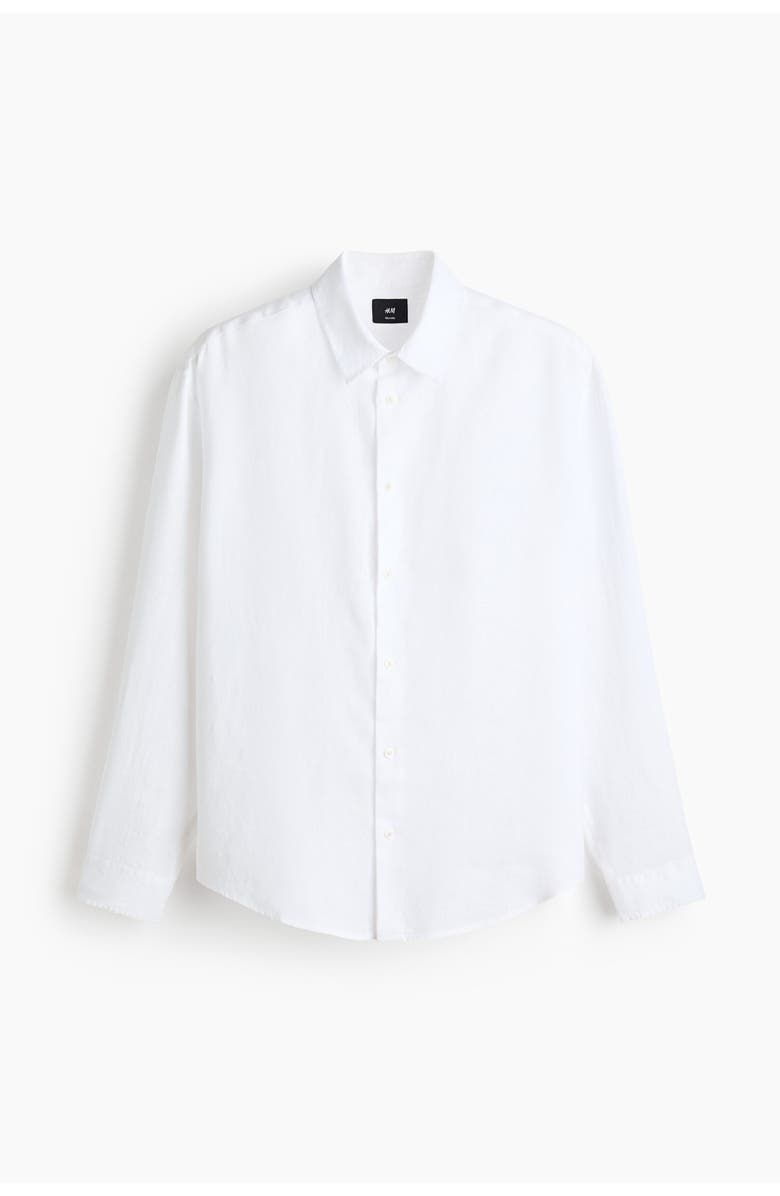 H&M Relaxed-fit linen shirt, Alternate, color, White