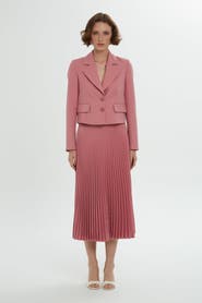 Gizia Pink Set with Pleated Skirt
