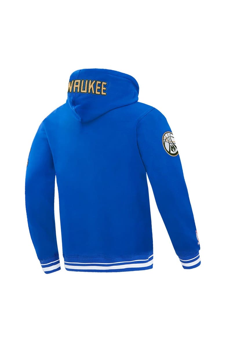 PRO STANDARD Men's Pro Standard Blue Milwaukee Bucks 2024/25 City Edition Chenille Applique Pullover Hoodie, Alternate, color, 