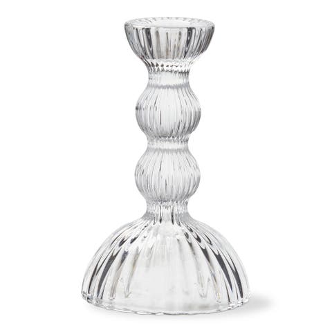 Ella Clear Soda Lime Glass Taper Candle Holder 3.62x3.62x5.91 in