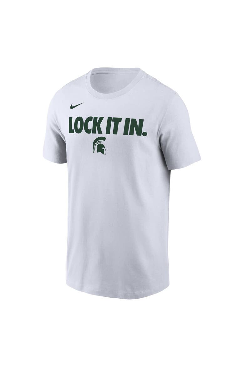 Men's Nike  White Michigan State Spartans 2026 On-Court Bench T-Shirt, Alternate, color, White