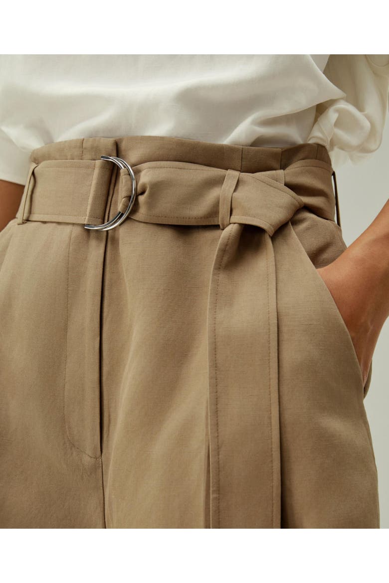 Women's Chic Silk-Linen Blend Bermuda Shorts, Alternate, color, Oak