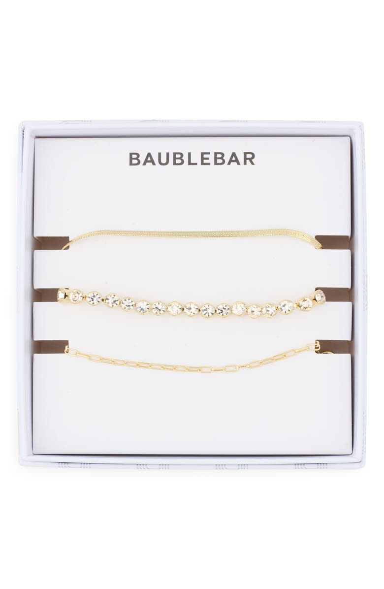 BaubleBar Set of 3 The Gold Standard Bracelets, Main, color, Gold