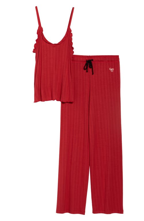 Honeydew Laid Back Wide Leg Pajamas In Red