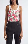 Chloé Roses Print Rib Henley Tank