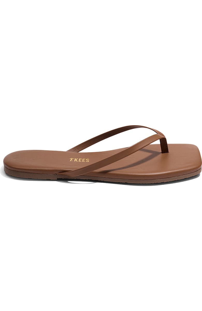 TKEES Lily Square Toe Flip Flop, Main, color, Ganache