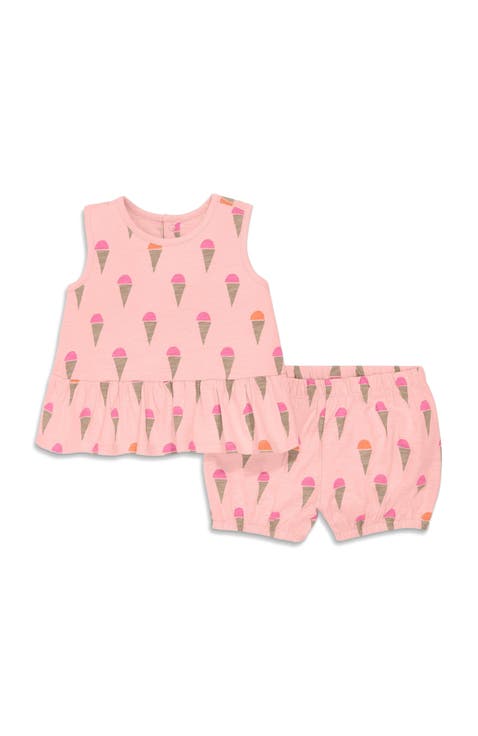Baby Tank And Bubble Shorts Set In Ice Cream Cones