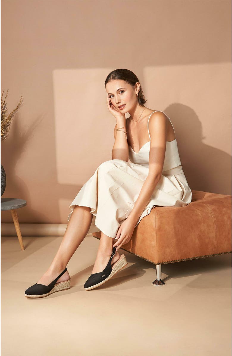 VISCATA Premia Canvas Espadrille Wedges, Alternate, color, Black