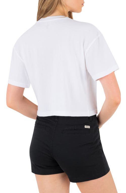 Hurley Siesta Boxy Crop Cotton Graphic T-shirt In White