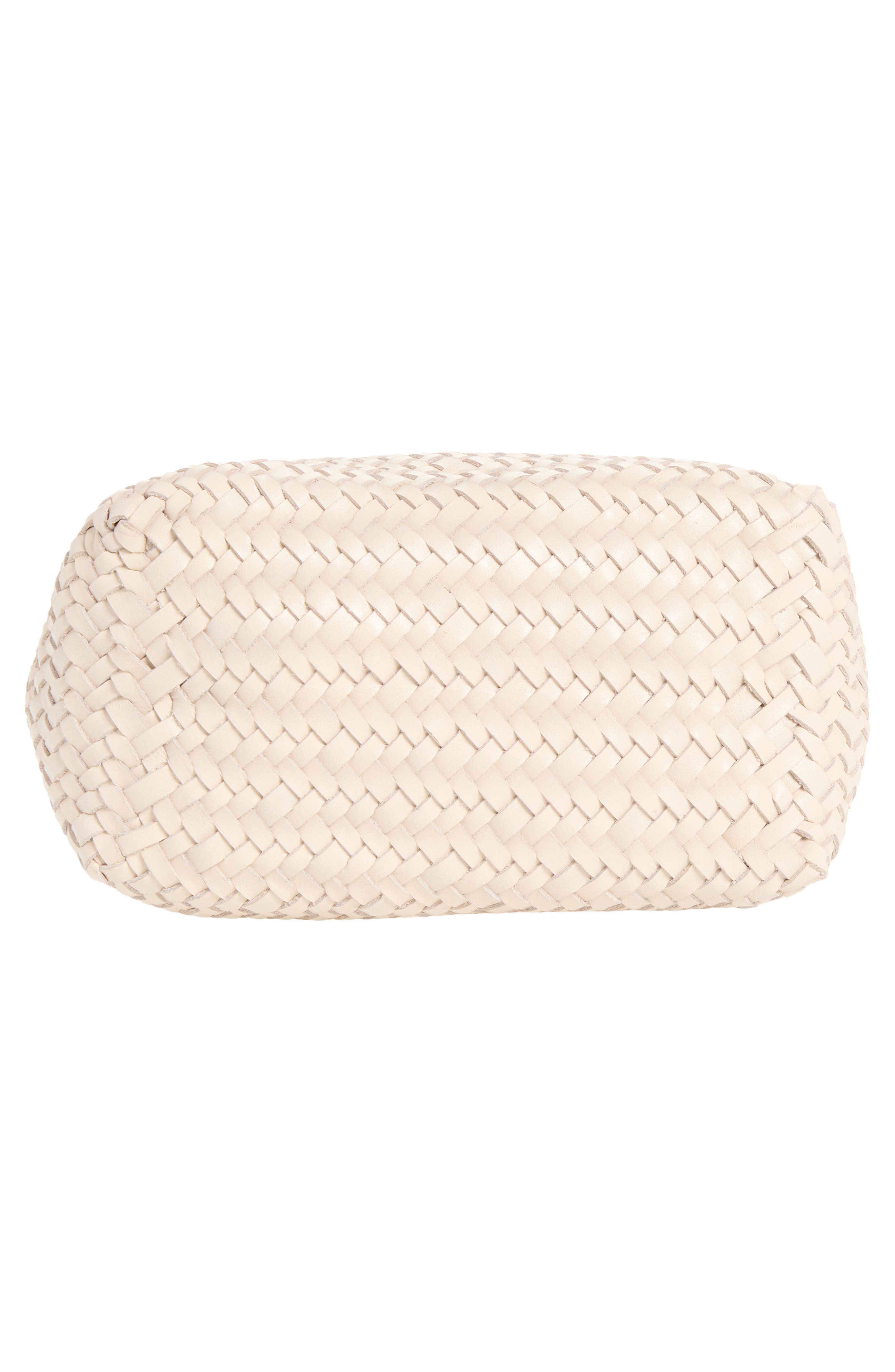 The Signature Woven Raffia Shoulder Bag, Alternate, color, VINTAGE MUSLIN