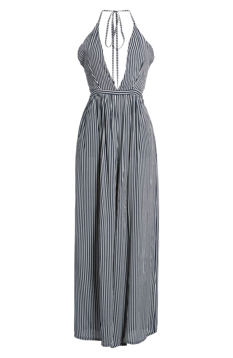 Faithfull the Brand Riley Stripe Halter Jumpsuit, Alternate, color,