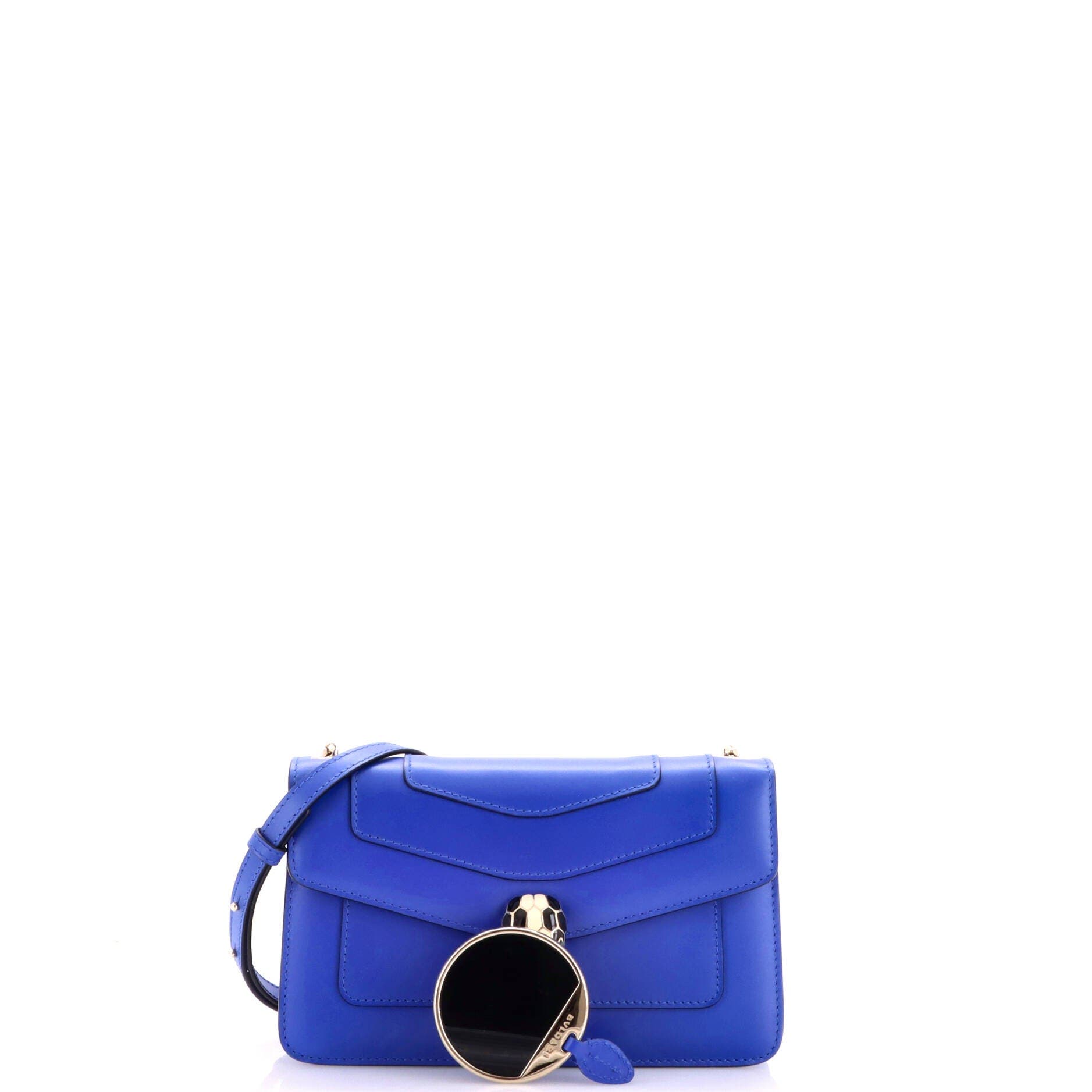 Serpenti Forever Shoulder Bag Leather Small, Alternate, color, Blue