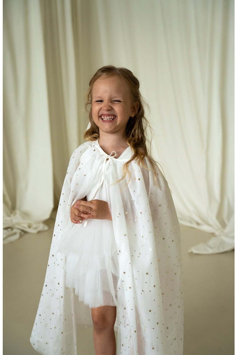 To Moon Cape, Alternate, color, Sparkle White