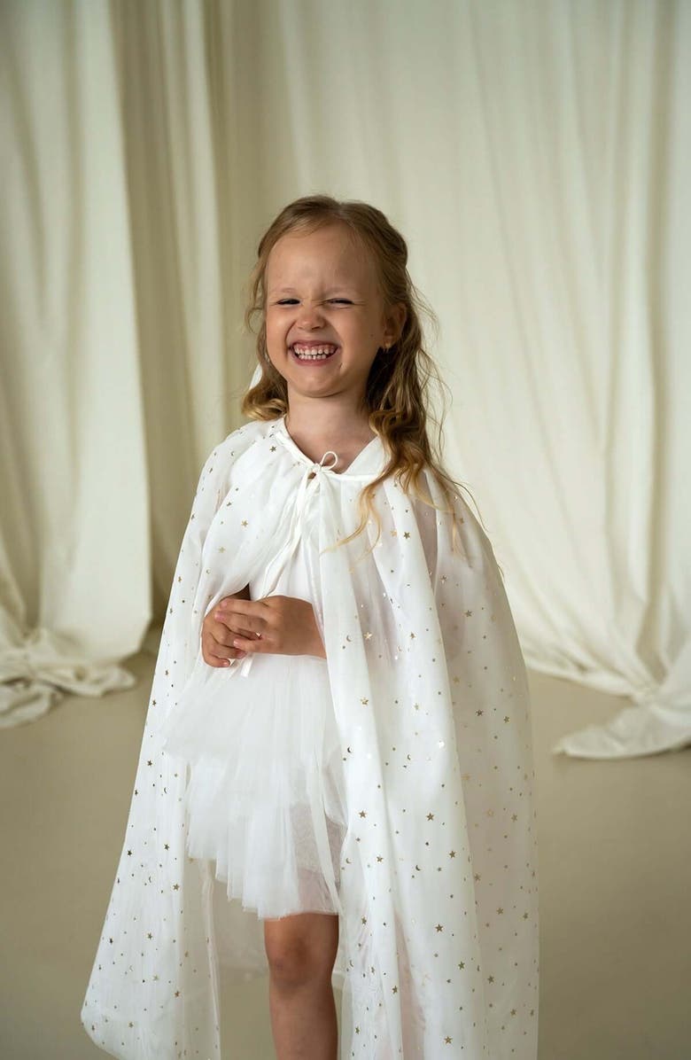 Mini Celebrities To Moon Cape, Alternate, color, Sparkle White