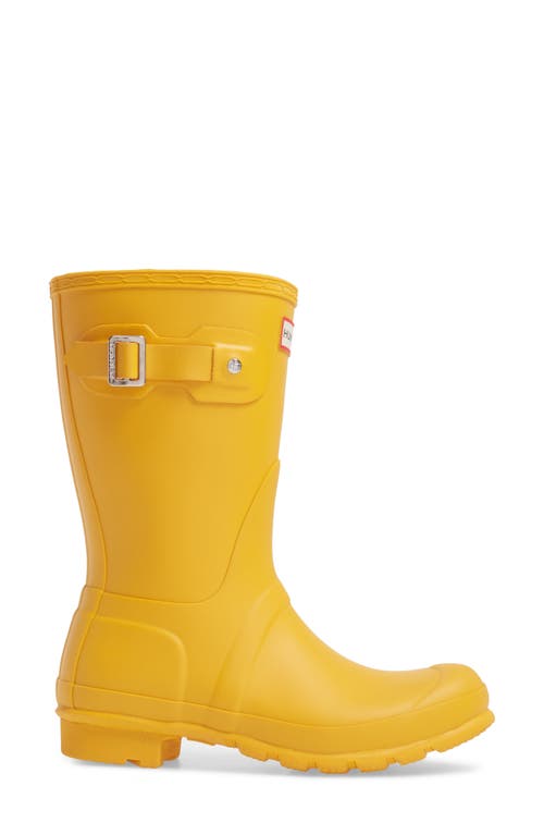 Hunter Original Short Waterproof Rain Boot In Yellow